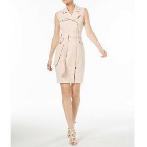 Calvin Klein Pink Moto Wrap Dress
